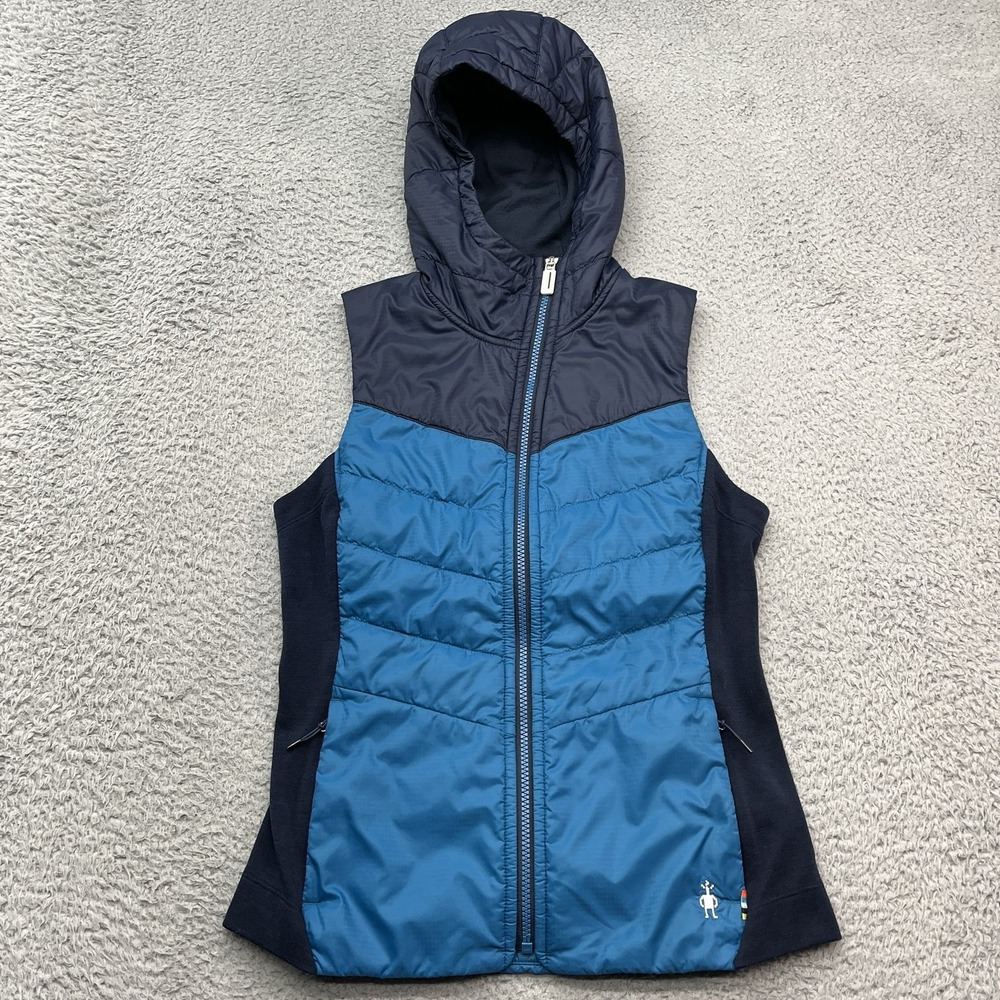 Smartwool‎ Smartloft 60 Hoodie Vest Womens Small Blue Nylon Merino Wool Gorpcore